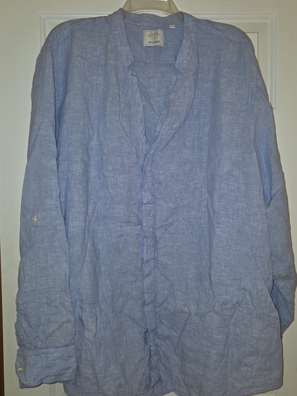Baird McNutt Murano Light Blue Linen Button-Front Shirt
